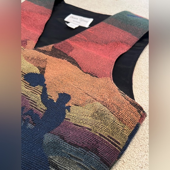 Sharon Young vintage Southwest cowboy on horseback Vest - Picture 15 of 15